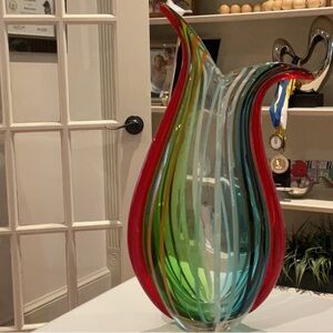 Murano Multicolor Art Glass Vase